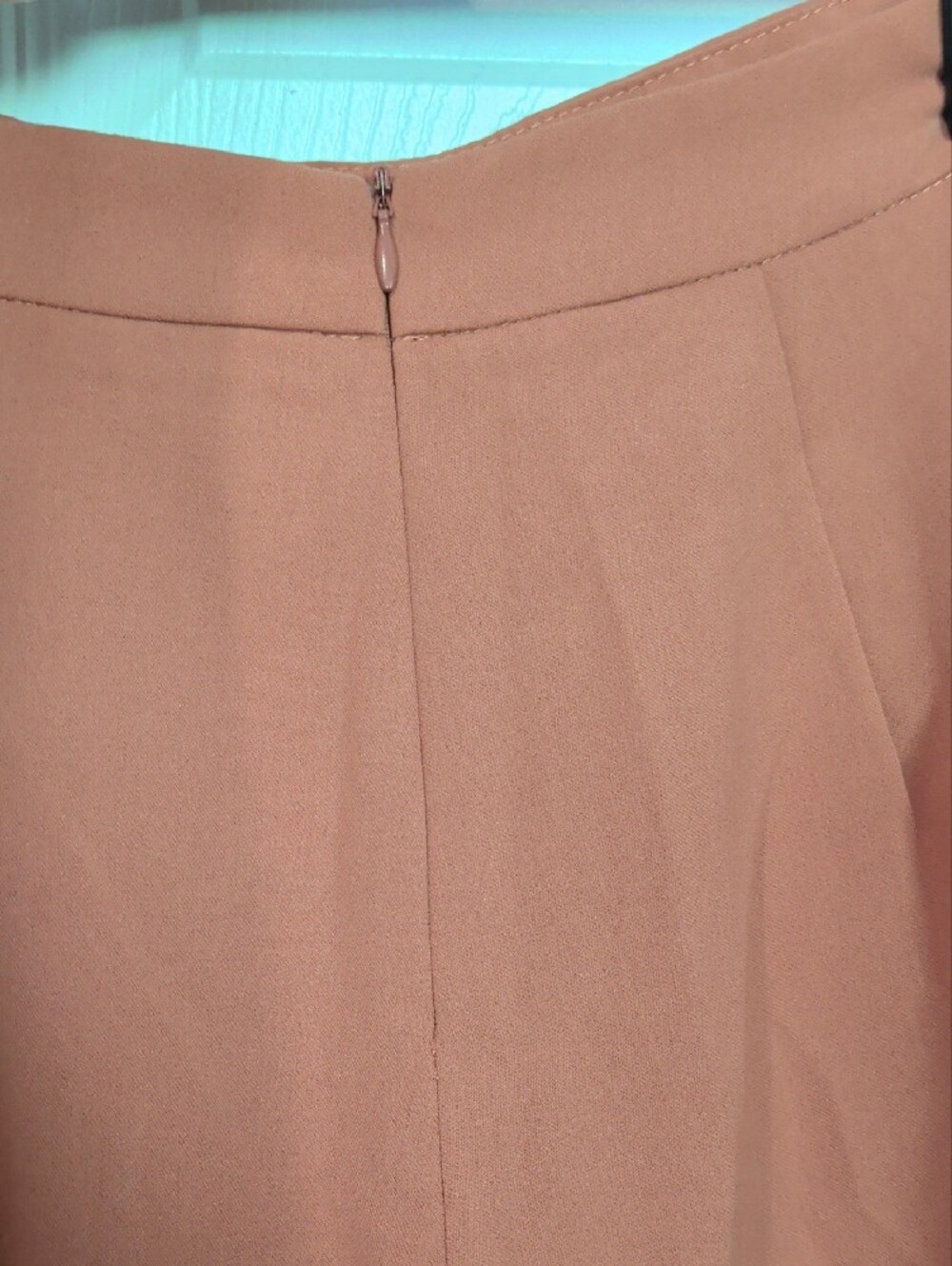 Women's High Rise Wide-Leg Button-Trim Pants - Rust - Picture 4 of 5